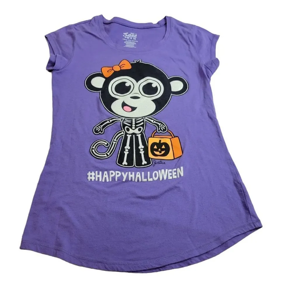 Justice Halloween monkey skeleton shirt 10